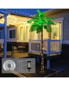 Hawaiian-Style LED Lighted Tropical Artificial Palm Tree