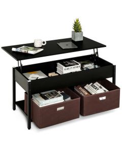 Lift Up Top Coffee Table with Hidden Storage Compartment and Drawers