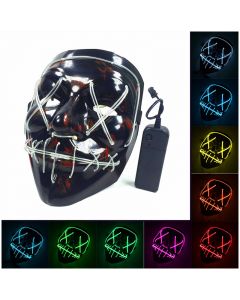 Light Up Purge Mask Led Scary Halloween Cosplay Masks for Adults - Yellow Light