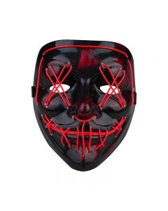 Light Up Purge Mask Led Scary Halloween Cosplay Masks for Adults - Red Light