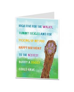 Funny High Five Birthday Card From The Dog