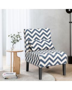 Upholstered Linen Fabric Armless Accent Chair with Pillow for Home Office