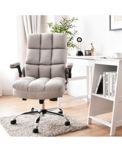 Linen Upholstered Executive Chair with Ergonomic High Back