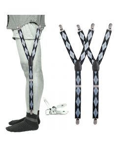 2 pcs Elastic Garters Non-slip Locking Socks Clamp Suspender Shirt Stay - Grey
