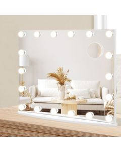 Makeup Mirror with 18 Dimmable LED Lights and Magnifying Mirror