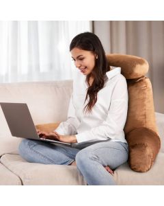 Memory Foam Bed Rest Reading Pillow with Detachable Neck Roll