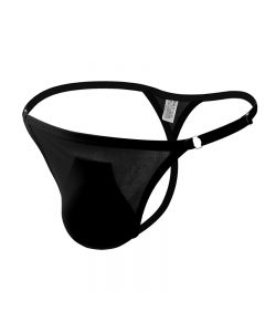 Mens Comfortable T-Back Bikini Briefs and Thongs Translucent G-String Underwear - Black