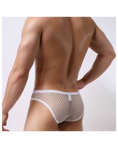 Mens Fishnet Elastic String Tanga See Through Mesh Briefs Underwear