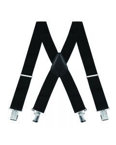 Heavy Duty Men Trousers Wide Braces with 4 Strong Clips 50 mm X Style Suspenders Belts - Black