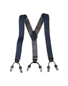 Business Men Adult Suspenders Clip Refined Non-slip Shoulder Straps - Blue Dotted