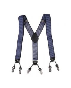 Business Men Adult Suspenders Clip Refined Non-slip Shoulder Straps - Blue Twill