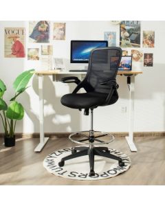 Mesh Drafting Chair with Flip-up Armrests and Mid-Back Padded