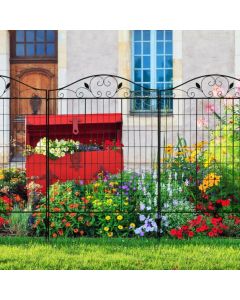 4 Panels Folding Iron Decorative Garden Fence Interlockable