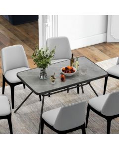 Heavy-Duty Metal Structure and Marble-Like Tabletop for Indoor Outdoor