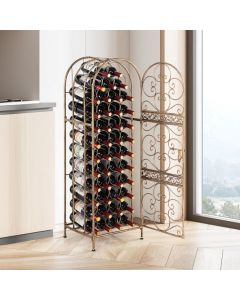 45 Bottles Metal Wine Rack with Lockable Door for Kitchen Bar Cellar