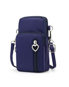 Women Mini Cross-body Mobile Phone Shoulder Bag Pouch Case Handbag Purse Wallet - Blue