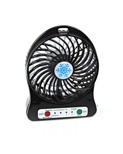 Mini Portable Multi Colour Rechargeable USB Powered Ventilator Cooling Fan - Black