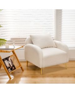 Modern Accent Chair Upholstered Armchair with Removable Pillow