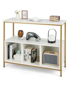 Modern Buffet Sideboard with Steel Frame Open Shelf and 3 Compartments