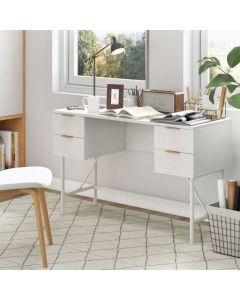 Modern Computer Desk with 4 Drawers and Storage