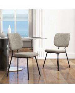 Modern Fabric Dining Chair Set of 2 with Linen Fabric