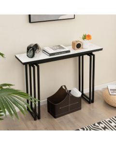 Modern Faux Marble Top Entryway Table with Heavy-duty Metal Frame