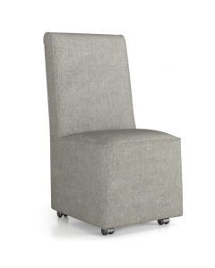 Modern Upholstered Armless Accent Chair with Resistance Casters