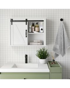 Modern Wall Storage Cabinet with Sliding Door and Adjustable Shelf