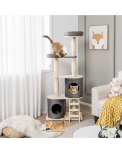 Multi-level Cat Furniture with 2 Cozy Condos