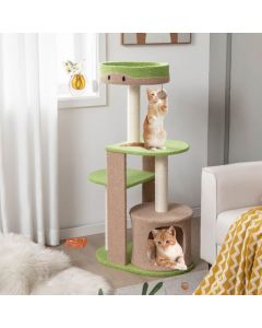 111 cm Multi-level Cat Tree with Condo and Plush Perch