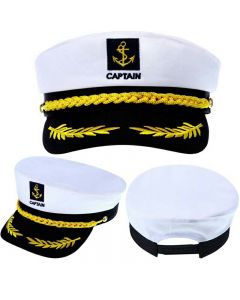 Navy Cap Sailor Cap for Men Women Captains Dressing up Party - White