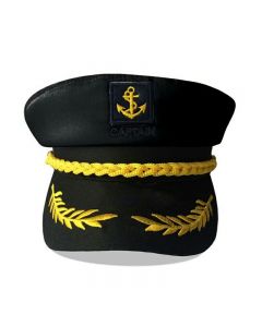 Navy Cap Sailor Cap for Men Women Captains Dressing up Party - Black