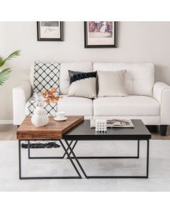 2 Pieces Modern Nesting Coffee Table Set