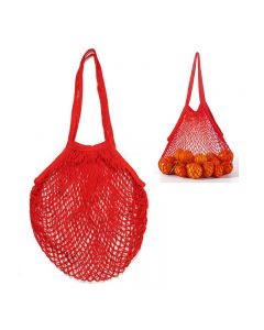 Mesh Net Bag String Shopping Bag Reusable Fruit Vegetables Storage Handbag - Red