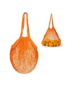 Mesh Net Bag String Shopping Bag Reusable Fruit Vegetables Storage Handbag - Orange