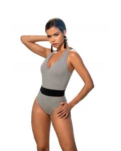 Mapale Black/White One Piece Swimsuit - Textured