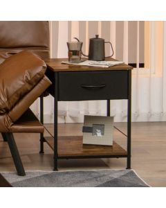 2-Tier Nightstand Bedside End Sofa Table with Drawer