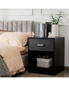 2-Tier Nightstand with Drawer and Open Component