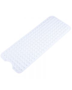 Non Slip Shower Mat Strong Suction Anti-Mold Rubber Mat 40x100cm - White