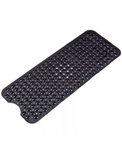 Non Slip Shower Mat Strong Suction Anti-Mold Rubber Mat 40x100cm - Black