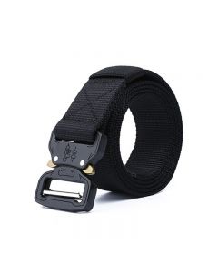 Quick Release Work Belts Tactical Black Men Combat Army Nylon Buckle Waistbelt - Black