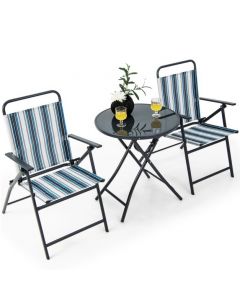 3 Piece Outdoor Folding Chair Set