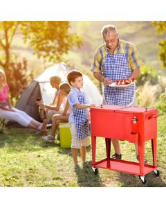 76 litre Outdoor Ice Chest Cooler Trolley
