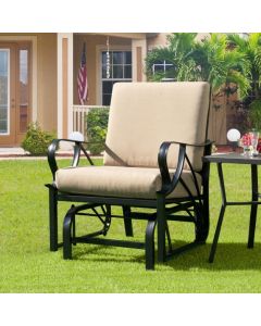Metal Frame Outdoor Indoor Gliding Armchair with Cushion