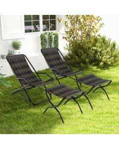 Outdoor Sling Chair with Footstool