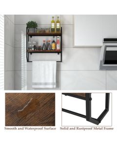 Over the Toilet Shelf Wall Mounted with Metal Frame for Living Room
