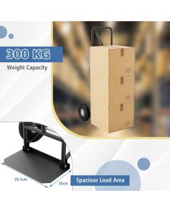 P-Handle Sack Truck with 10" Rubber Wheels and Foldable Load Area