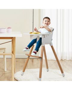 Dual Wooden Combination Modern Padded Highchair