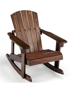Patio Adirondack Rocking Chair with High Backrest