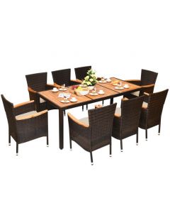 9 Pieces Patio Dining Table and Chairs Set